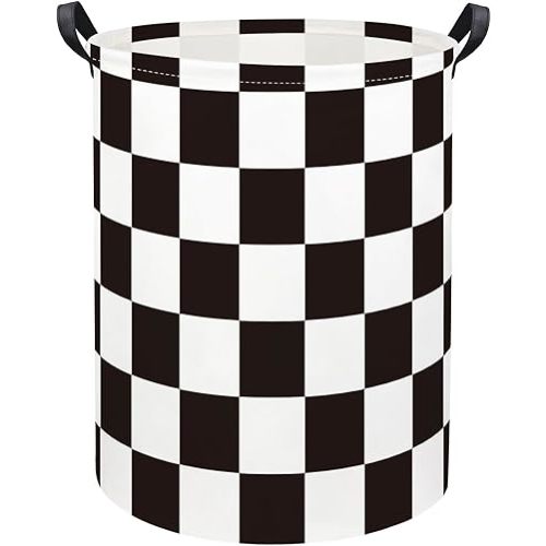 Baby Laundry Basket Kids Hamper Toy Storage Bin for Boys Room Decor Baby Nursery Hamper Gift Baskets for Bedroom Bathroom(Race Flag)