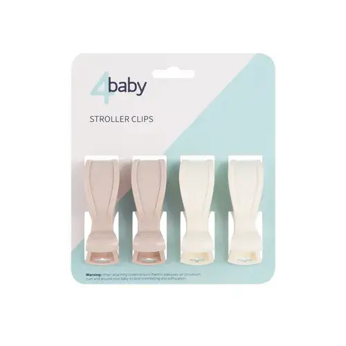 4Baby Stroller Clips 4 Pack Blush Ivory | Baby Bunting AU