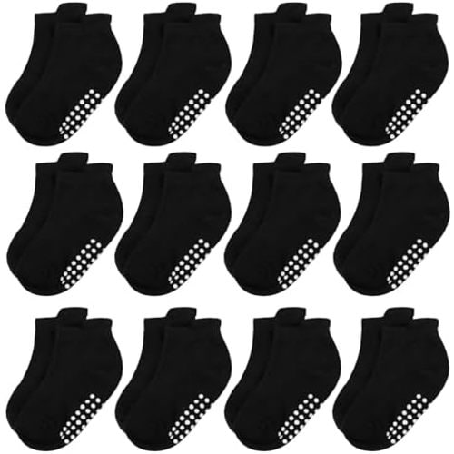Baby and Toddler Socks,Soft Cotton Non-Slip Ankle Socks for New Born,Boys and Girls