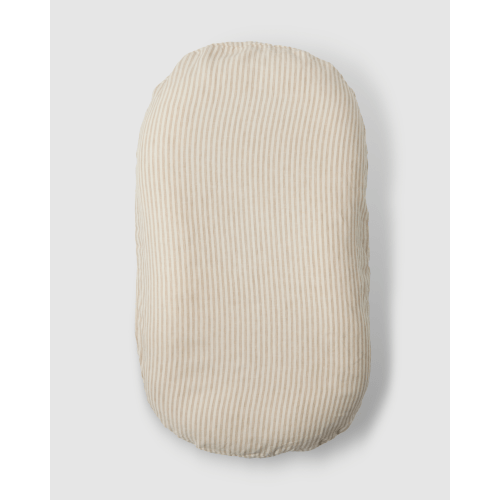 Ergonomic Linen Baby Lounger | Natural Striped