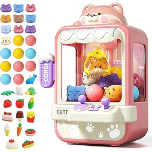 Claw Machine for Kids, Mini Candy Vending Grabber, Vending Machine Toys for Girls and Boys, Kids Party Games, Electronic Arcade Game Indoor Toy for Home Party Birthday Gifts & 35 Mini Toys (Small)