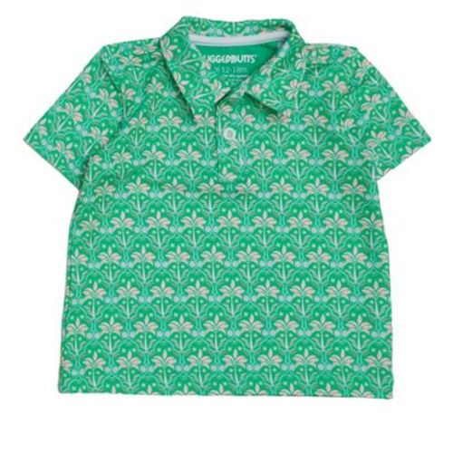 RuggedButts Toddler Boys Knit Short Sleeve Performance Polo - Tiny Coconut Cabana, 3T