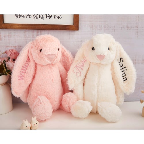 Personalized Embroidered Bunny Rabbit, Personalised Bunny Rabbit Toy,Custom Monogrammed Bunny Rabbit,Bunny Soft Plush Toy,Baby birthday gift