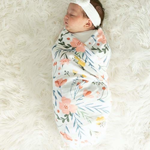 2 - Pack Floral Burst Cotton Muslin Swaddle Blankets