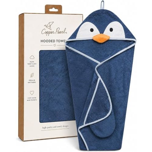 Copper Pearl Hooded Bath Towels Premium Knit/Terry Cloth Baby Towels with Hood, Pockets, and Cool Designs - Great to Gift and Make Bath Time Fun - Character Hooded Towel, Pebbles