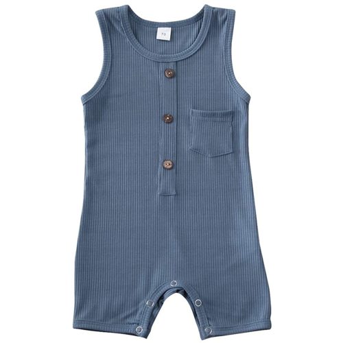 iddolaka Newborn Summer Baby Boy Girl Romper Bodysuit Jumpsuit Playsuit One Piece Outfit Clothes - Blue - 6-12 Months