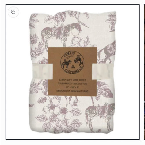 Western Daydream Rose Cotton Muslin Crib Sheet – Cowkid Clothing Company