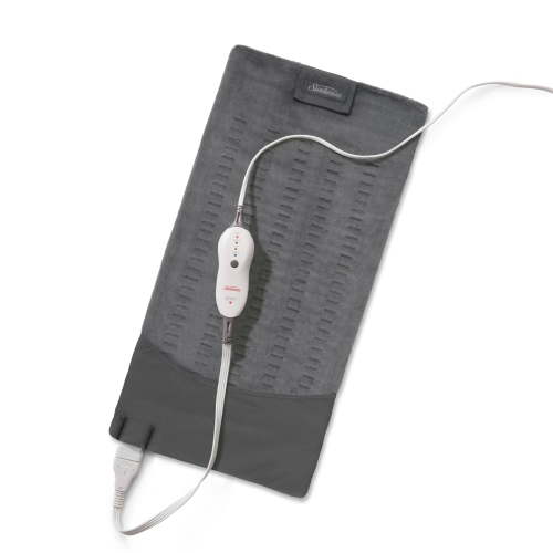 Sunbeam 12" x 24" King-Size Heating Pad with Compact Storage, Gray HSA/FSA Eligible