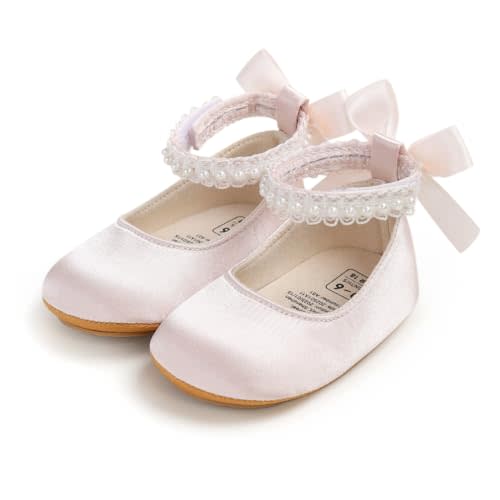 QWZban Baby Shoes Mary Jane Flats Non Slip Soft Sole Infant Toddler Sneakers First Walkers Party Christmas Dress Shoes
