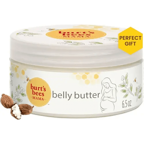 Burt's Bees Mama Belly Butter, Stretch Mark Cream for Pregnancy Massages Body & Reduces Scar Appearance, Prenatal & Postnatal Tummy Skin Care, Shea Butter & Vitamin E Rich Formula, 6.5 Oz Tub
