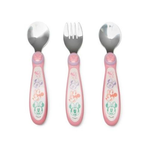 Disney 3pc Minnie Mouse Baby Utensils Set with 2 Spoons and a Fork
