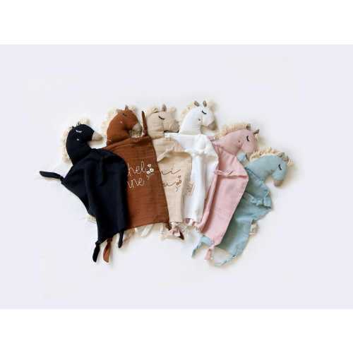 Personalized Horse Lovey: Cotton Muslin Baby Security Blanket