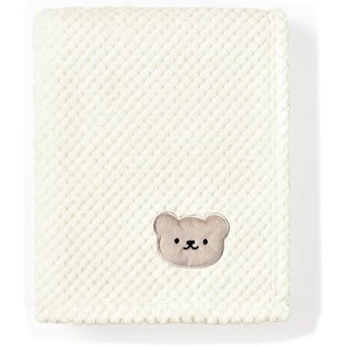 CREVENT 30''X40'' Cute Cozy Fluffy Warm Baby Blanket for Girls Infants Toddlers' Bedding Crib Cot Stroller, Baby Shower Birthday Newborn's Gift Pink- Bear