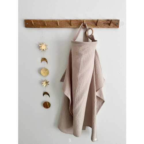 Nursing Cover for Baby Breastfeeding & Pumping | Muslin Double Gauze Cotton | Breast Feeding Apron Shawl Breathable Wire color Beige Neutral