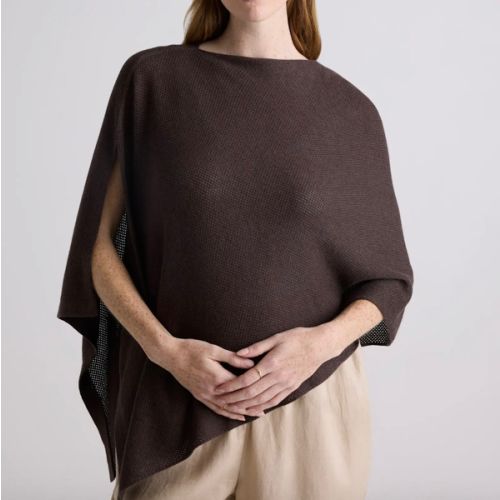 Lightweight Cotton Cashmere Nursing Shawl in Mocha Heather
