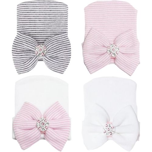 Newborn Baby Girl Hats with Bow No Scratch Cotton Toddler Infant Hat Beanie Caps Soft Newborn Hospital Hat 0-3 Months