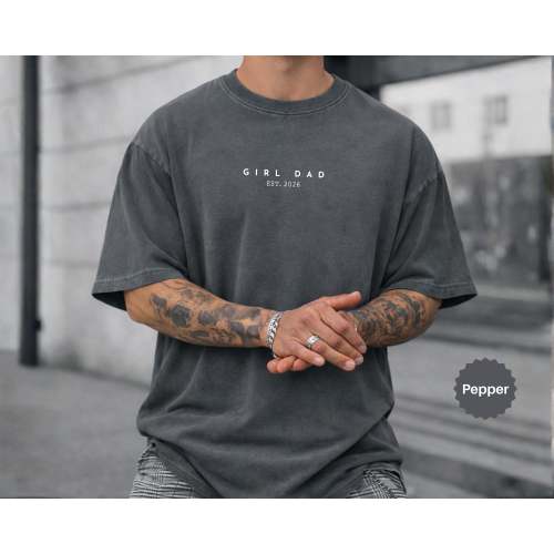 Comfort Colors® Girl dad Shirt, Minimalist Girl dad Tee, Daddys Girl Apparel, Daddy of Girls, Step Dad Tshirt, Custom EST Fathers Day Gift