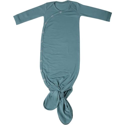 Copper Pearl Baby Gown - Knotted Newborn Sleepers for Baby Boy and Girl, Soft Stretchy Long Sleeve Infant Gowns with Bottom Tie and Hand Mittens, Perfect Hospital Coming Home Outfit (Journey)