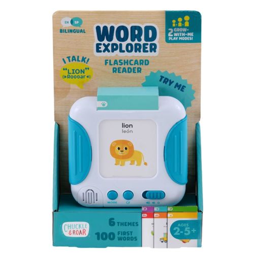 Chuckle & Roar Word Explorer Interactive Flashcard Reader System with 100 First Words & Game Mode, Ages 2-5+