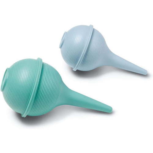 Nasal Aspirator and Ear Wax Bulb Syringes 2 oz Blue, 3 oz Green Combo Pack