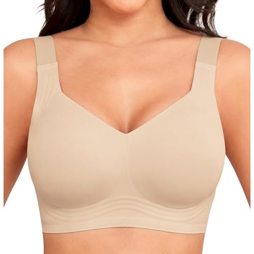 Xcutting Women Wirefree Bras for Women Full Coverage No Underwire Everyday Bras Comfortable Wireless Padded Bras