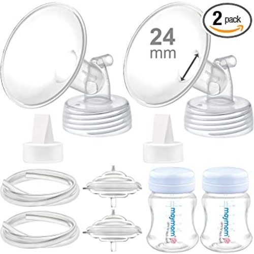 Maymom Pump Parts Compatible with Spectra S2 S1 Replacement Kit for Spectra Pump Parts 24 mm Flange Duckbill Valve Tube Bottle Backflow Protector, Not Original S2 S1 Accessories