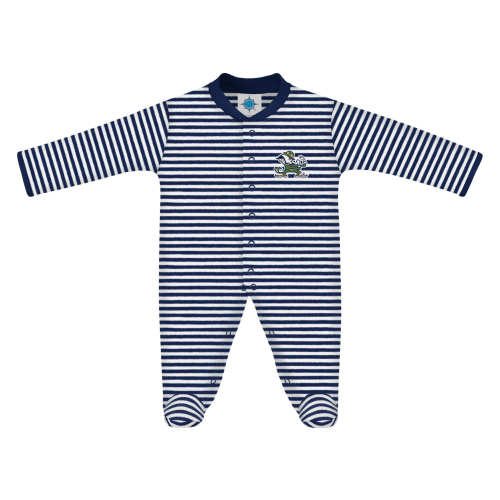 Notre Dame Fighting Irish Striped Footed Romper | College Baby