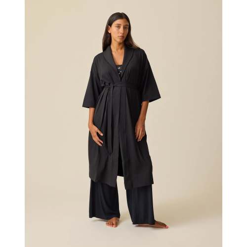 The Restore Cotton Blend Robe | Black - Kindred Bravely