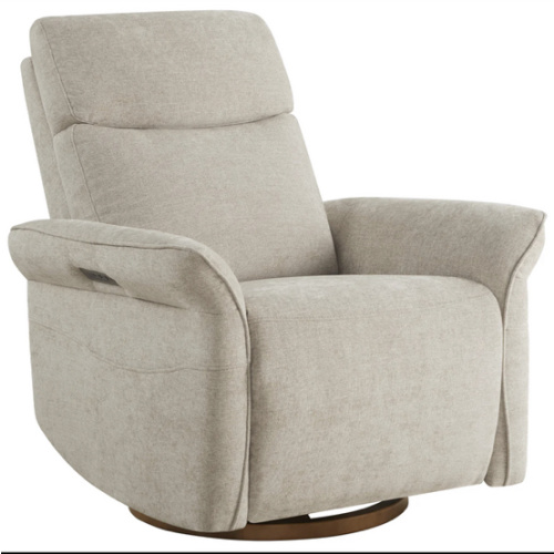 Vinca Modern Power Swivel Glider Recliner with Power Lumbar & Headrest