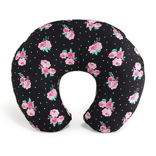 The Peanutshell Black Floral Nursing Pillow