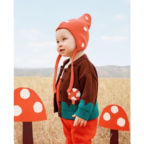 Baby Mushroom Cardigan & Hat Set