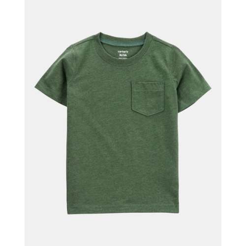 Baby Solid Short-Sleeve Pocket Tee - Dark Green | Carter's
