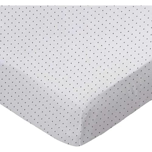 SheetWorld Baby Fitted Bassinet Sheet Fits Nuna Mixx 12 x 29 inches, 100% Cotton Jersey Hypoallergenic Sheet, Unisex Boy Girl, Grey Pindot, Made in USA