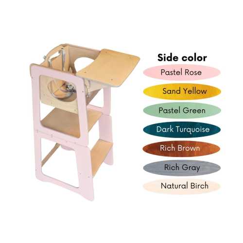 3-in-1 Montessori Kitchen Help Tower: Convertible High Chair & Step Stool
