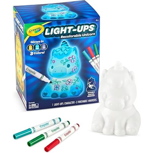 Crayola Light Ups - Unicorn, Reusable Holiday Craft, Glow In The Dark, Unicorn Gift for Kids, Decoration Craft, Toys & Gifts for Kids