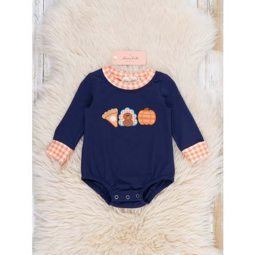 Gathered Blessings Embroidered Gingham Romper