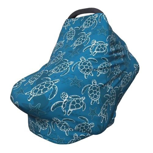 Turtle Car Seat Canopy, Baby Breastfeeding Cover, Multi Use Baby Stroller and Carseat Cover, Boys and Girls Shower Gifts