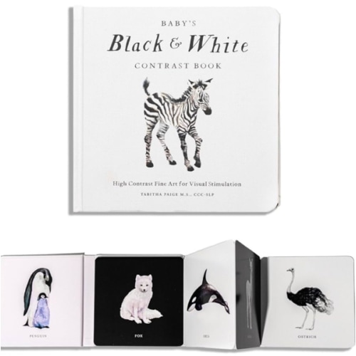 Baby's Black and White Contrast Book: High-Contrast Art for Visual Stimulation at Tummy Time (Tabitha Paige Children's Book Series)