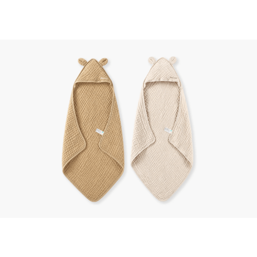 Cotton Muslin Hooded Baby Towel for Newborn to Toddler | Momcozy