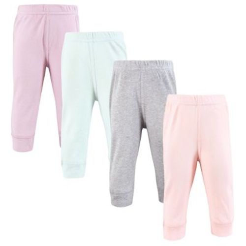 Hudson Baby Girls Cotton Pants and Leggings, Pink Purple Mint, 0-3 Months