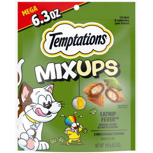 Temptations Mixups Catnip Fever Flavor Crunchy And Soft Treats For Cats, 6.3 Oz Pouch