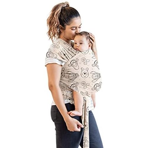 Moby Baby Wrap Carrier Featherknit for Newborns to Toddlers (8-33lbs), Infant Sling Carrier, Lightweight & Hands Free Design, Adjustable for All Body Types (Disney's Winnie The Pooh & Pals)