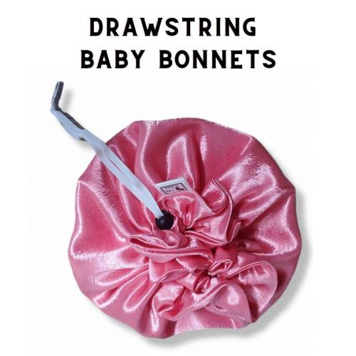 Drawstring Satin Baby Bonnet: Reversible Protective Hair Cap