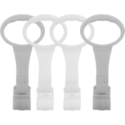 4Pcs Baby Playpen Pull up Rings,Pull up Rings for Playpen Baby Walking Exercise Assistant Tools for Infant Toddler Practice (2 Gray & 2 White)