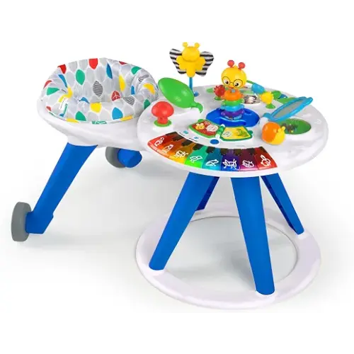 Baby Einstein 4-in-1 Activity Center & Walker with Piano, Age 6M+ | 4 ways to grow: walker, discovery table, art table & floor play—entertains babies 6-36 months with 15+ activities
