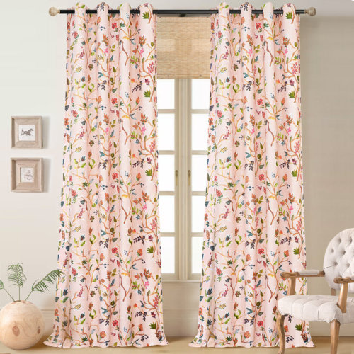 Red Barrel Studio® Adalena Floral Blackout Thermal Grommet Curtain Panels & Reviews | Wayfair