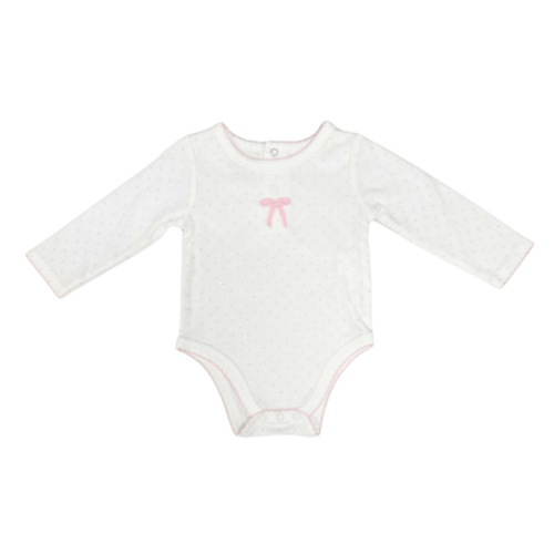 Charming Pink Bow Baby Crawler for 0-3 Months | Mud Pie