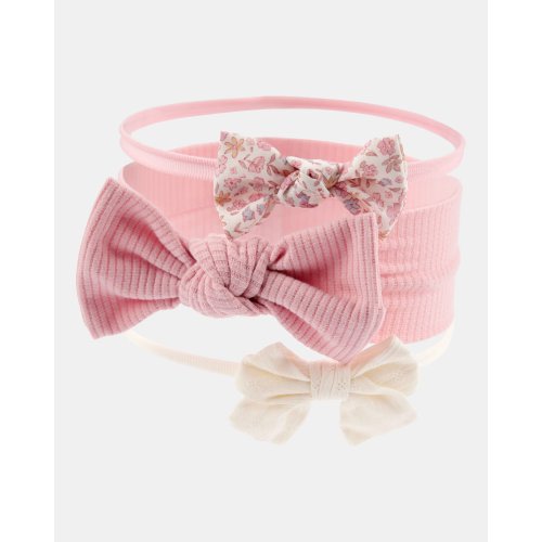 Baby Girl 3-Pack Bow Headwraps - Pink