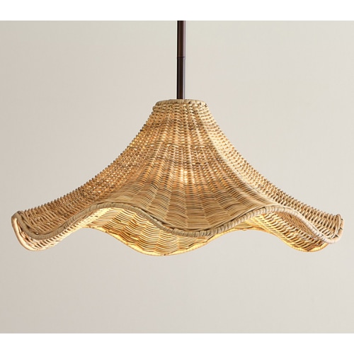 Wavy Rattan Pendant (36")