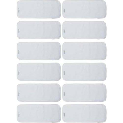 Babygoal Reusable Cloth Diaper Inserts Pack of 12, Absorbent & Breathable Liners, 3-Layer Microfiber Inserts for Cloth Diapers 12T